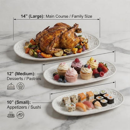 Serving Platters Set, Embossed Serving Trays - Image 5
