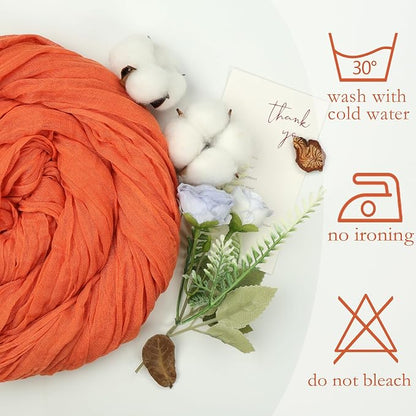 12 Pack Orange Cheesecloth Table Runner 17 x 108 Inch | Boho Gauze Cheese Cloth - Image 4