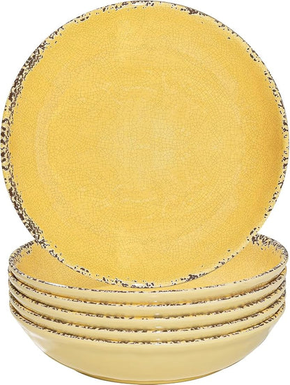 Farmhouse Melamine Pasta Bowls Set, 42 OZ Large Salad Bowls Set, 9.25 inch 6 - Image 2