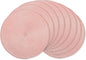 AHHFSMEI Round Braided Placemats 15 Inch Round Table Mats for Dining Tables Natural Woven Heat Resistant Place mats Set of 8 (Pink,8)