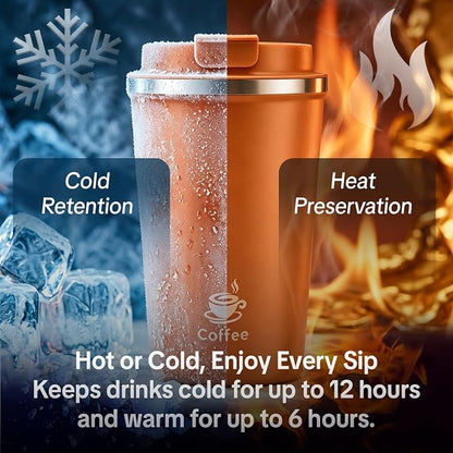 17oz Travel Coffee Mug, Leakproof Vacuum Coffee Cup Insulated Tumbler | 304 - Image 7