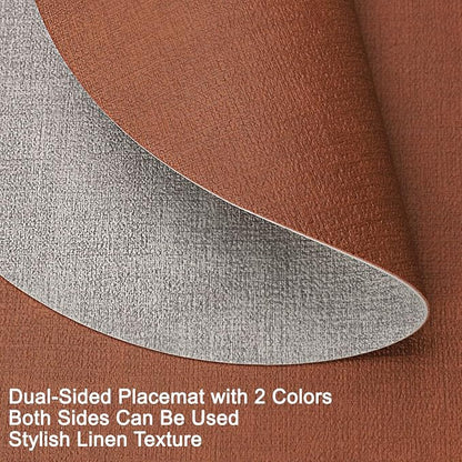 Faux Leather Placemats Set of 4, Dual Sided - Image 2