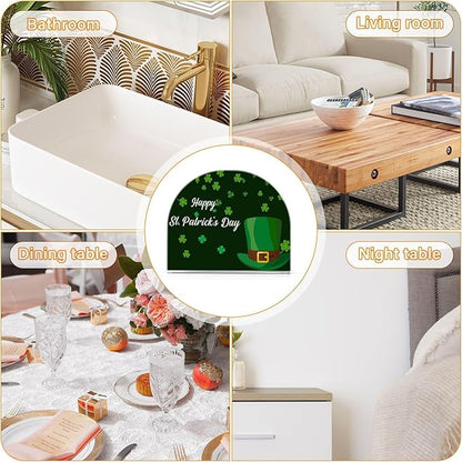 Napkin Holder Happy St Patrick's Day Hat Crystal Clear Acrylic Napkin Holders Paper Napkin Holder Dining Table Dispenser for Kitchen Restaurant Home Decor Bar Accessories