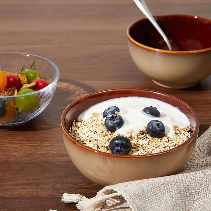 5.5" Cereal Bowls & Dessert Bowls Set of 6-22 Oz Small Bowls - Image 5