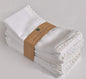 FINGERCRAFT Dinner Cloth Napkin Cotton Linen 12 Pack Vintage Rustic Premium Quality Mitered Corners Napkin Cloth with Elegant Lace for Everyday Use Pre Shrunk and Good Absorbency 20x20 in White
