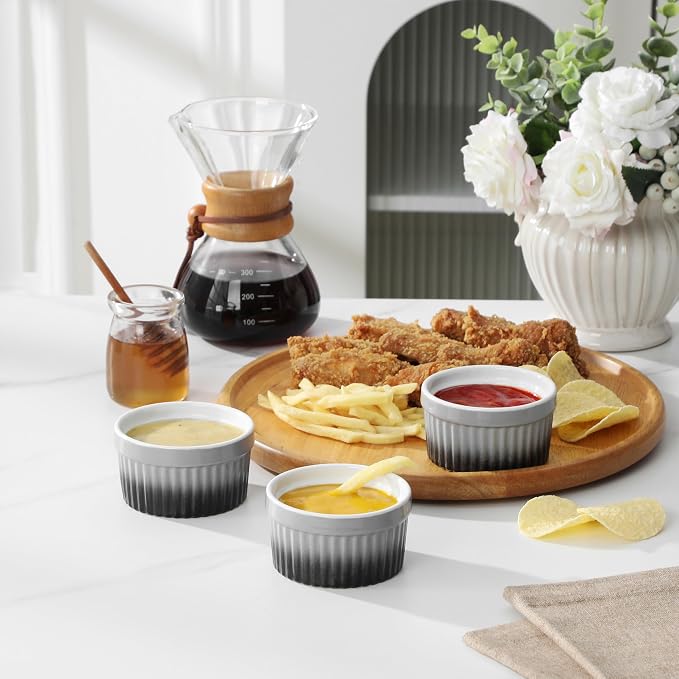 MALACASA Ramekins 4 oz Oven Safe, Small Ceramic Souffle Dishes - Image 7