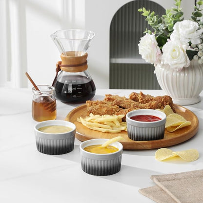 MALACASA Ramekins 4 oz Oven Safe, Small Ceramic Souffle Dishes - Image 7