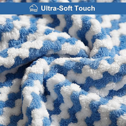 JOYMOOP Microfiber Cleaning Cloths – 18 Pack, 10" x 10", Blue – Reusable, Lint-Free, Super Absorbent Towels for Kitchen, Car, and Household Cleaning
