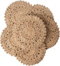 13.8" Set of 6 Round Corn Husk Placemats | Boho Woven Rattan Table Mats | Farmhouse Wicker Spring Plate Chargers Like Water Hyacinth, Seagrass for Wedding, Party, Christmas, Events