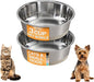 Neater Pet Brands Stainless Steel Dog Bowls with Non-Slip Rubber Bottom – 3 Cup (24 oz), Tan - Set of 2 Heavy Duty Metal Dog Bowls, Dishwasher Safe, Food or Water Bowl, Ideal for Small to Medium Dogs
