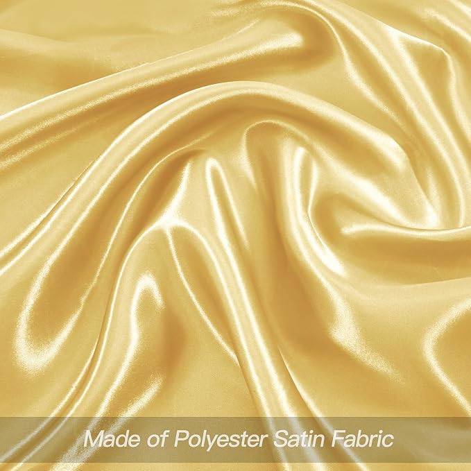 P Pothuiny 12 Pcs Gold Satin Napkins 17 x 17 Inch, Satin Cloth Napkins | Square - Image 4
