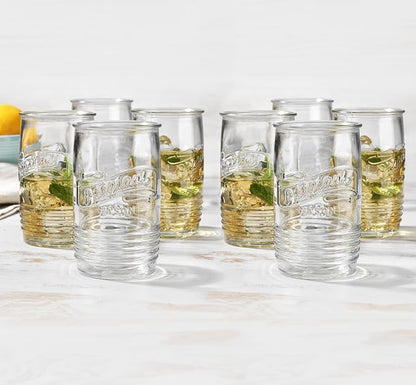 Glaver's Set of 8 Tumbler Glass Cups 20 OZ Mason Stemless Tall Drinking Glasses - Image 3