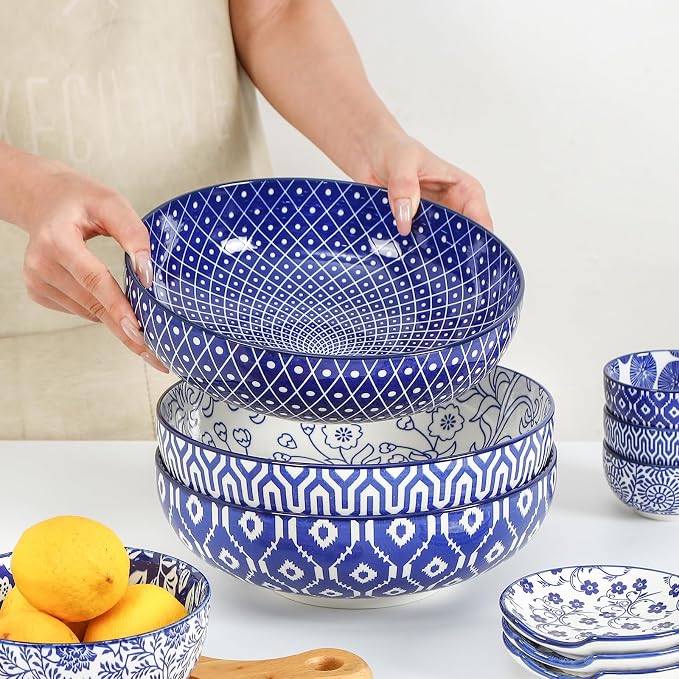 Selamica 9.5" Serving Bowls, 60 OZ Large Salad Bowls Set of 3 - Image 6
