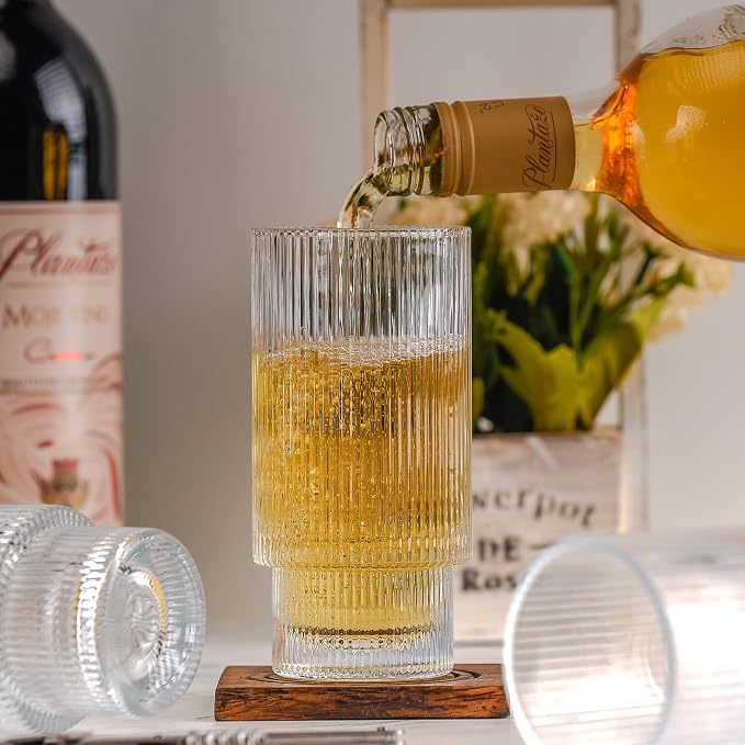 Greenline Goods Ripple Drinking Glasses - 12 oz Modern Kitchen Glassware Set - Image 6
