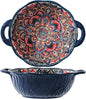 2 Pack Boho Ceramic Serving Bowls by XKXKKE