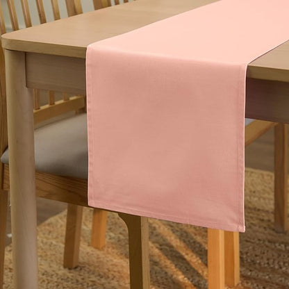 Encasa XO Table Runner, Cotton Canvas Dining Runner 13"x72" | Powder Pink by EncasaXO