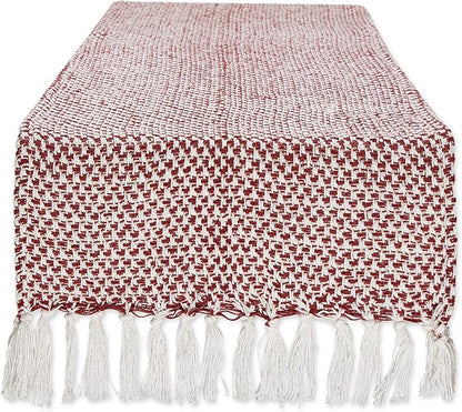 DII Woven Basics Collection 100% Cotton Knit Table Runner, Barn Red by DII