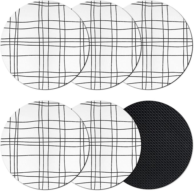 Modern Minimalist Lines Coasters Set of 6 Absorbent Coasters by Unknown