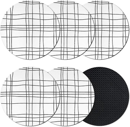 Modern Minimalist Lines Coasters Set of 6, Absorbent Coasters by Unknown