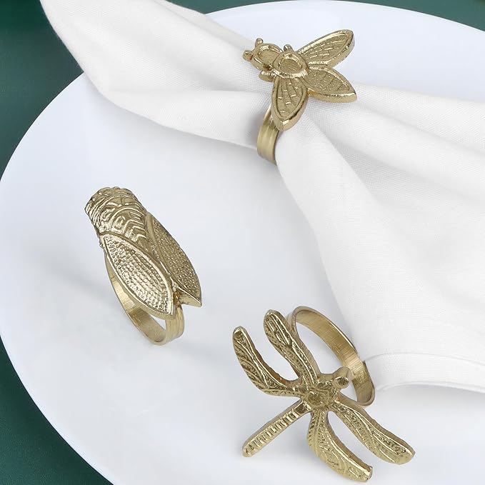 Modern Aluminum Napkin Rings Set of 12, Lightweight Metal Table Decor, - Image 6