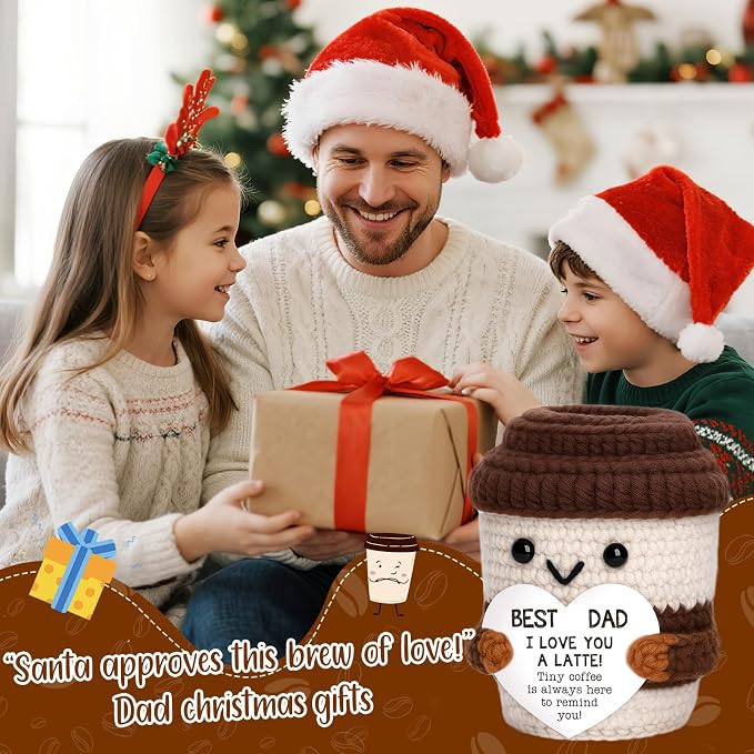 Positive Crochet Coffee Cup Dad Gift - Image 8