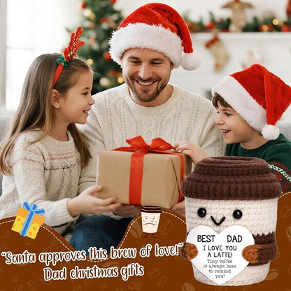 Positive Crochet Coffee Cup Dad Gift - Image 8