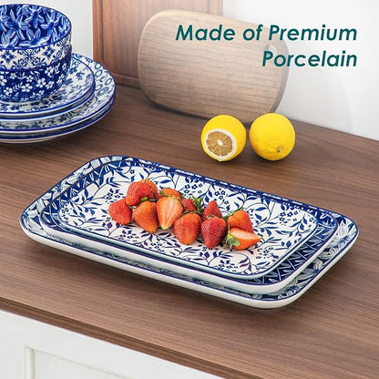 vancasso Porcelain Serving Trays for Party, Serving Platters Set of 3,Serving Dishes for Entertaining, Ceramic Party Trays and Platters for Serving Food, 16"/14"/12" Inch, Series SELENE