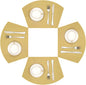 SHACOS Round Table Placemats Wedge Placemat Set of 4 Non Slip Heat Resistant Woven Vinyl Metallic Golden Table Mats Wipe Clean Indoor Outdoor (4, Gold)