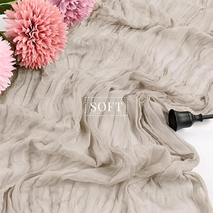 12 Pcs Cheesecloth Table Runner 10FT Rose Brown Runner - Image 4