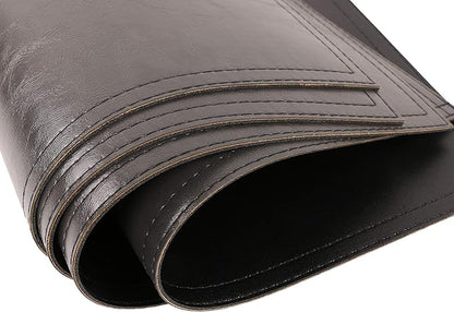 Waterproof PU Placemats, Faux Leather Dinging Table Mat, Set of 6, Easy to Wipe Off Scrub Vinyl Mat, Heat & Stain Resistant for Office Conference Table, Home Decor G Graphite Grey