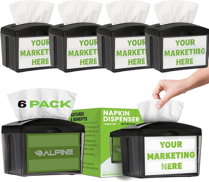 Alpine 6 Pack Tabletop Commercial Napkin Dispenser Restaurant Napkin Holder by AlpineIndustries