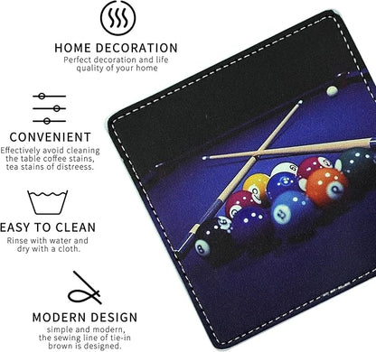 Marble Coasters Square Leather Drinks Coaster Set - Image 3