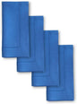 Solino Home Linen Napkins Set of 4 - Classic Hemstitch 100% Pure Linen Royal Blue Dinner Napkins Cloth 20 x 20 Inch - Handcrafted and Machine Washable - Winter, Spring