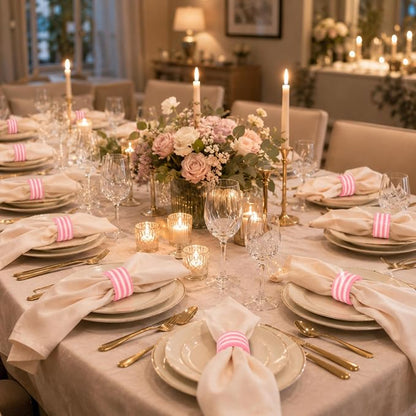 Pink Resin Napkin Rings for Weddings, elegant pink finish, cloth napkin - Image 3