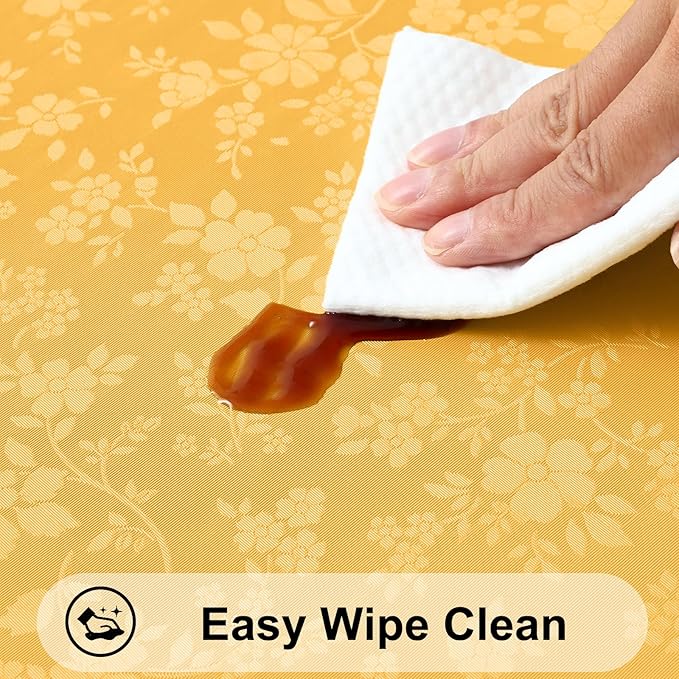 Smiry Square Table Cloth, Waterproof Heavy Duty Vinyl Tablecloths, Wipeable Washable Table Cover for Kitchen and Dining Room (Mustard Yellow, 54" X 54")