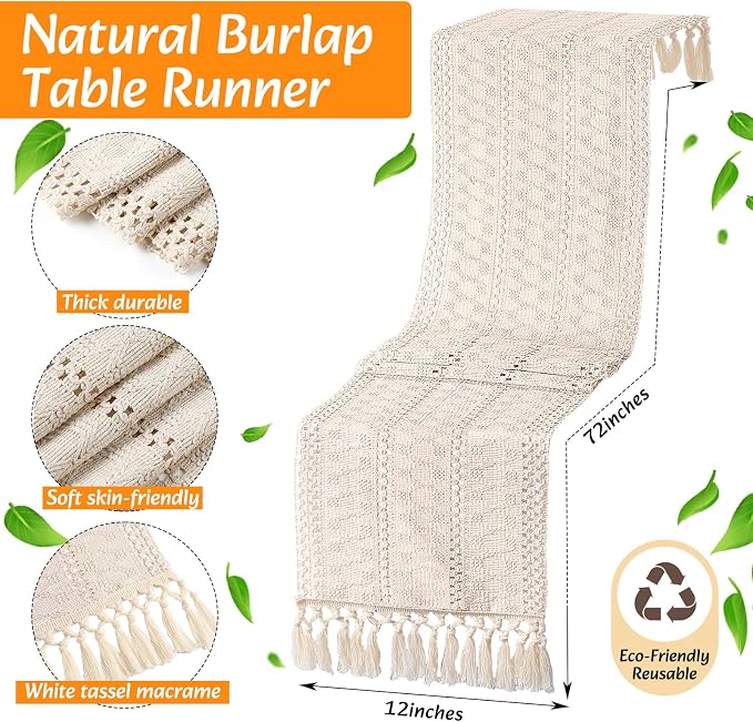 6 Sets Boho Decoration Placemats Round Woven Placemats, Cloth Napkins, Wood - Image 4