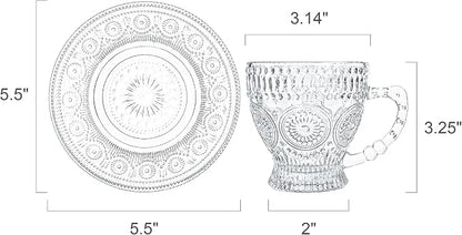 Kingrol 6-Piece Embossed Glass Mug Set - Image 3