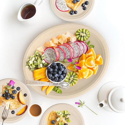 100% Compostable Oval Paper Plates, 12.5Inch 50Pack Disposable Heavy Duty - Image 7