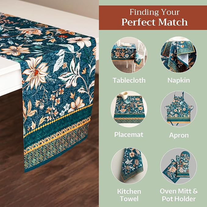 Maison d' Hermine Table Runner 100% Cotton 14.50" x 72" | Table Runners 72 - Image 5