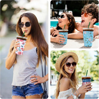 Cobetech Iced Coffee Sleeve Reusable, 3 Pack Neoprene Coffee Cup Sleeves - Image 5