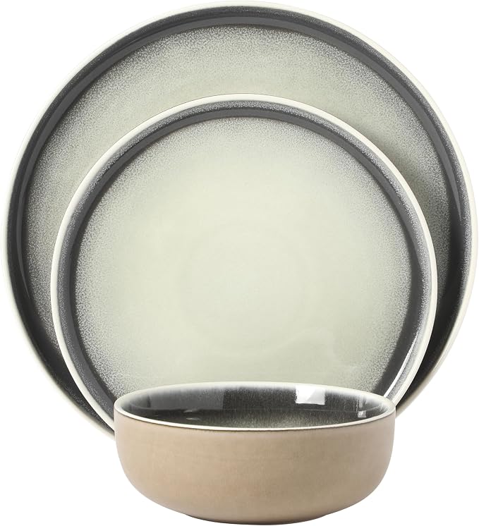 Gibson Elite Island Bay 12-Piece New Bone China Dinnerware Set Service - Image 9