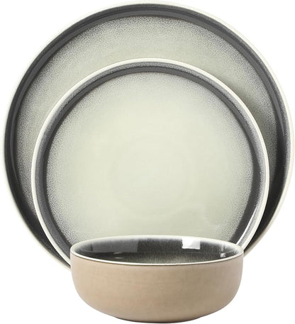 Gibson Elite Island Bay 12-Piece New Bone China Dinnerware Set Service - Image 9