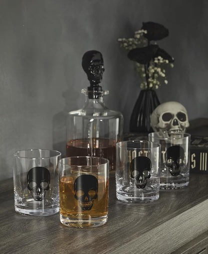Oneida Barware, 5-Piece Skeleton Whiskey Set, 4 Drinking Glasses & 1 Decanter - Image 4