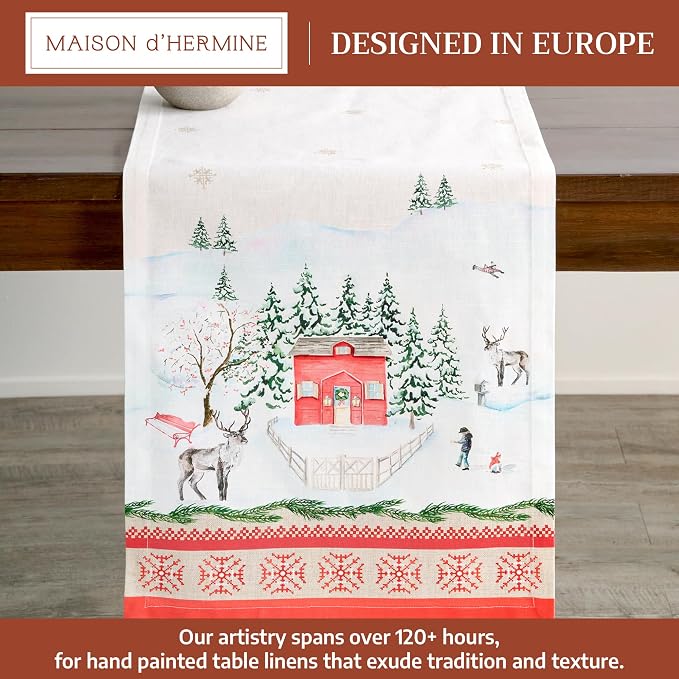 Maison d' Hermine Table Runner 100% Cotton 14.50" x 108" | Table Runners 108 - Image 2