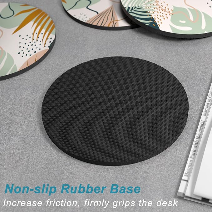 Coasters for Drinks, Kitchen Home Decor Housewarming Gift, Round 4 in - Image 5