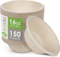 100% Compostable Paper Bowls – 150 Disposable Bowls Eco Friendly Sturdy Tree by Ecovita
