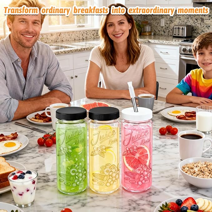 10 Pack 16oz Glass Juice Bottles - Image 9