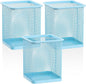 Segarty Pen Holder for Desk, 3 Pack Square Light Blue Pencil Holder, Wire Mesh by Segarty