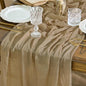 Artoid Mode 3PC Boho Cheesecloth Gauze Sand Wedding Table Runner, 120 Inch by ArtoidMode