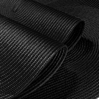 FunWheat Oval Braided Placemats Set of 6 Table Mats for Dining Tables Washable Heat Resistant Place mats for Daily Use 12 x18 Inch (Oval Black, 6pcs)